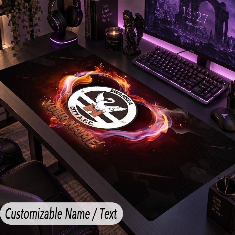 Large Mouse PadSwansea City FC Custom Name Text Personalized Desk Mat Non Slip Gaming Pad