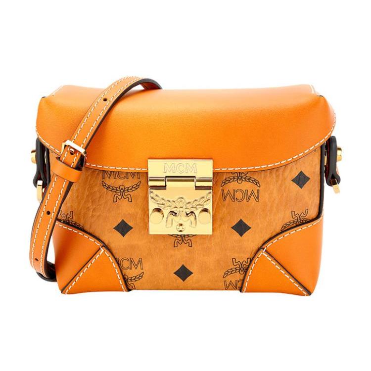 

New MCM Soft Berlin Visetos Leather Small Square Bag Crossbody Bag Women s Brown MWZ8ABF13CO001 16.5*4.8*13.0CM