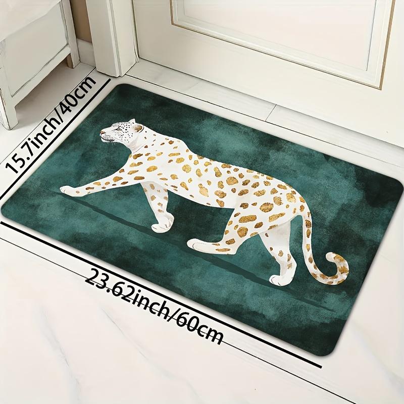 Panterprint Keukenmat Set, Polyester Antislip Machine Wasbare Vloerkleed voor Badkamer Slaapkamer Woonkamer Decor