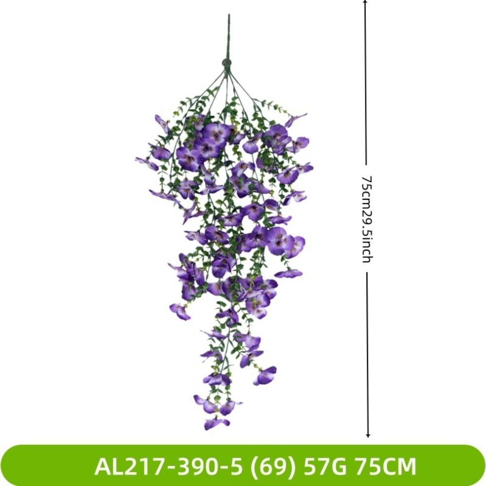 New Multicolor Artificial Flower DIY Lifelike Fake Flower hanging Viola tricolor Simulation Eucalyptus Leaves Party Supplies