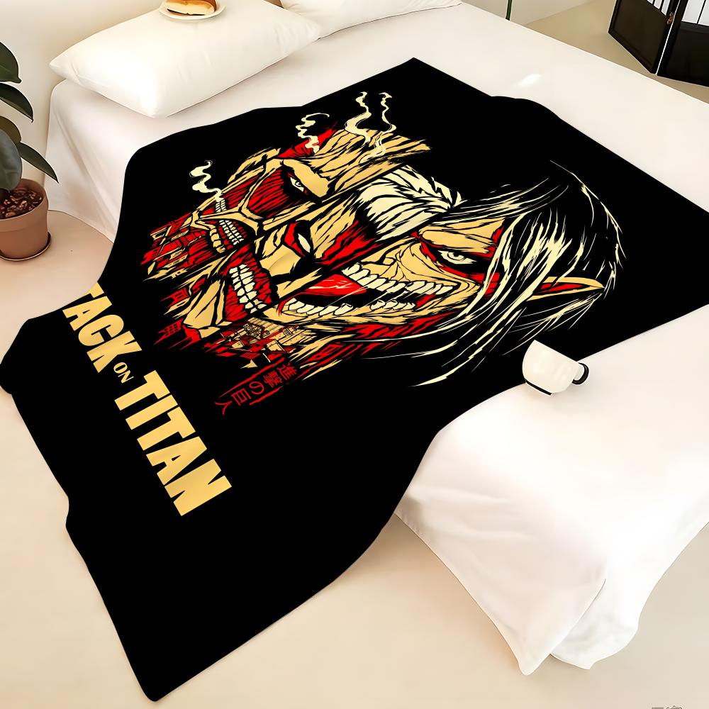 Anime A-Attack o-on T-Titan Throw Flannel Blanket, Soft Warm, Durable & Washable cute Cool
