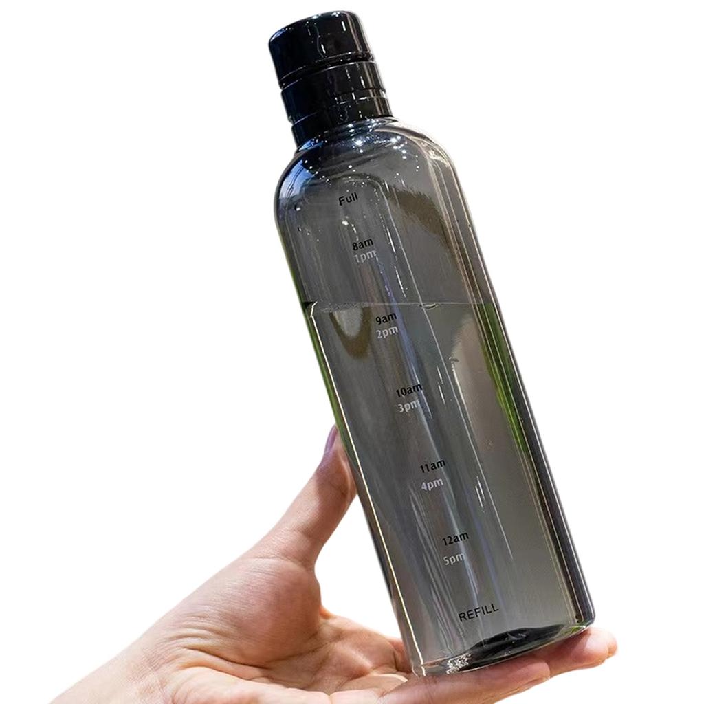 Water Bottle with Time Markers, 17 OZ, Plastic Bottles, Leak-Proof, Proof
