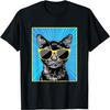 Black Cat Portrait Pop Art Cat with Sunglasses Men Women Kids T-Shirt