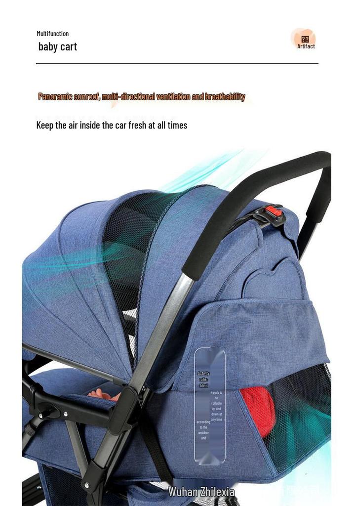 Ultra-light Foldable Four-wheel Baby Stroller for Newborns - Portable Pocket Design