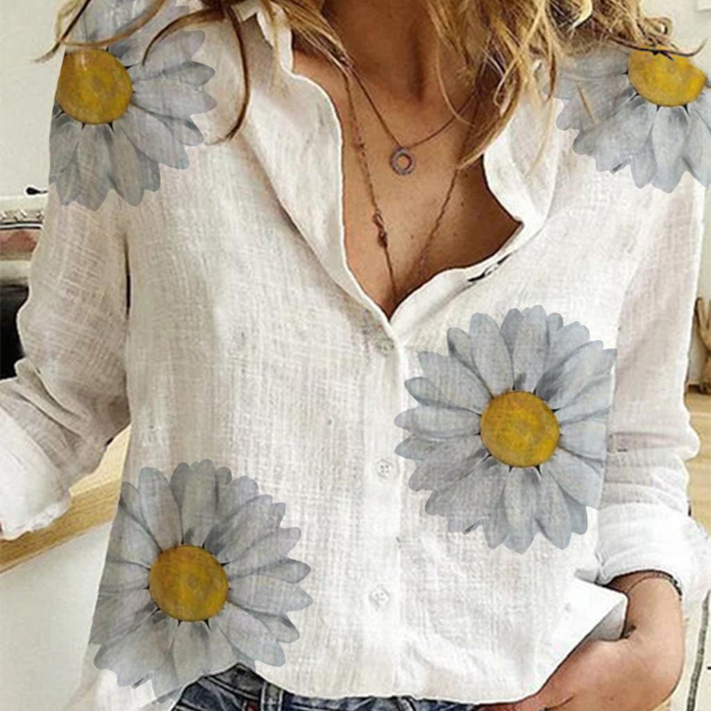 Polka dot printing casual long-sleeved linen shirt women's autumn and winter new women's clothing