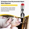 10 Dispensadores Automáticos de Água com Mamilo de Aço Inoxidável para Porcos, Bico Automático de Água, Mamilo de Beber