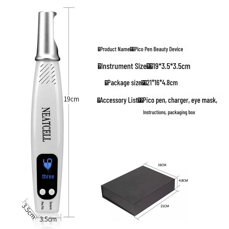Portable Picosecond Mole and Spot Removal Pen with Red and Blue Light