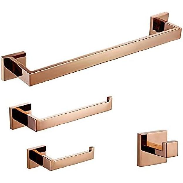 Полки для душа Розовое золото Настенные из нержавеющей стали Крючок для одежды, Держатель для туалетной бумаги, Вешалка для полотенец Аксессуары для купания (цвет : Robe Hook) (4 шт.