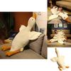 Huge 19.7/35.4/51.2in White Goose Plush Sleeping Toy Cushion For Kids