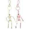 Punk Style Human Skeleton Pendant Multi-jointed Gothic Keychain Skull Keychain  Halloween