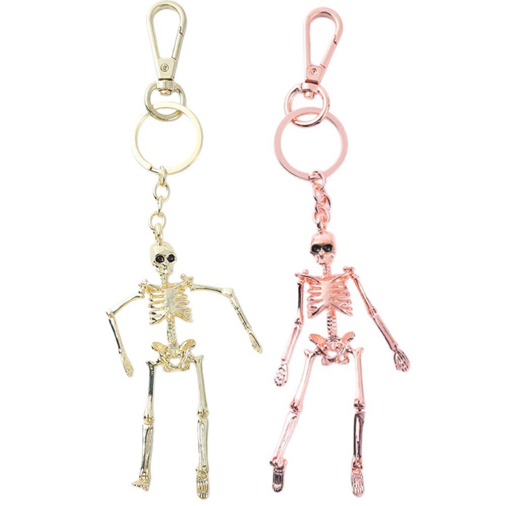 Punk Style Human Skeleton Pendant Multi-jointed Gothic Keychain Skull Keychain Halloween