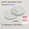 2pcs Thickness 3.0 Mm Mineral Watch Glass 25mm - 40mm Diameter Transparent Plane Crystal Magnifying Len Watch Repair Parts