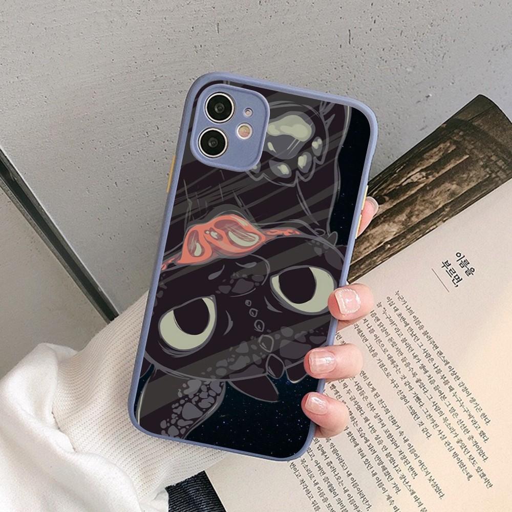 

Lovely couple Toothless Fury Dragon Phone Case for iPhone 14 11 12 13 Mini Pro Max 8 7 Plus X XR XS MAX Translucent Matte Cover iphone 12 mini