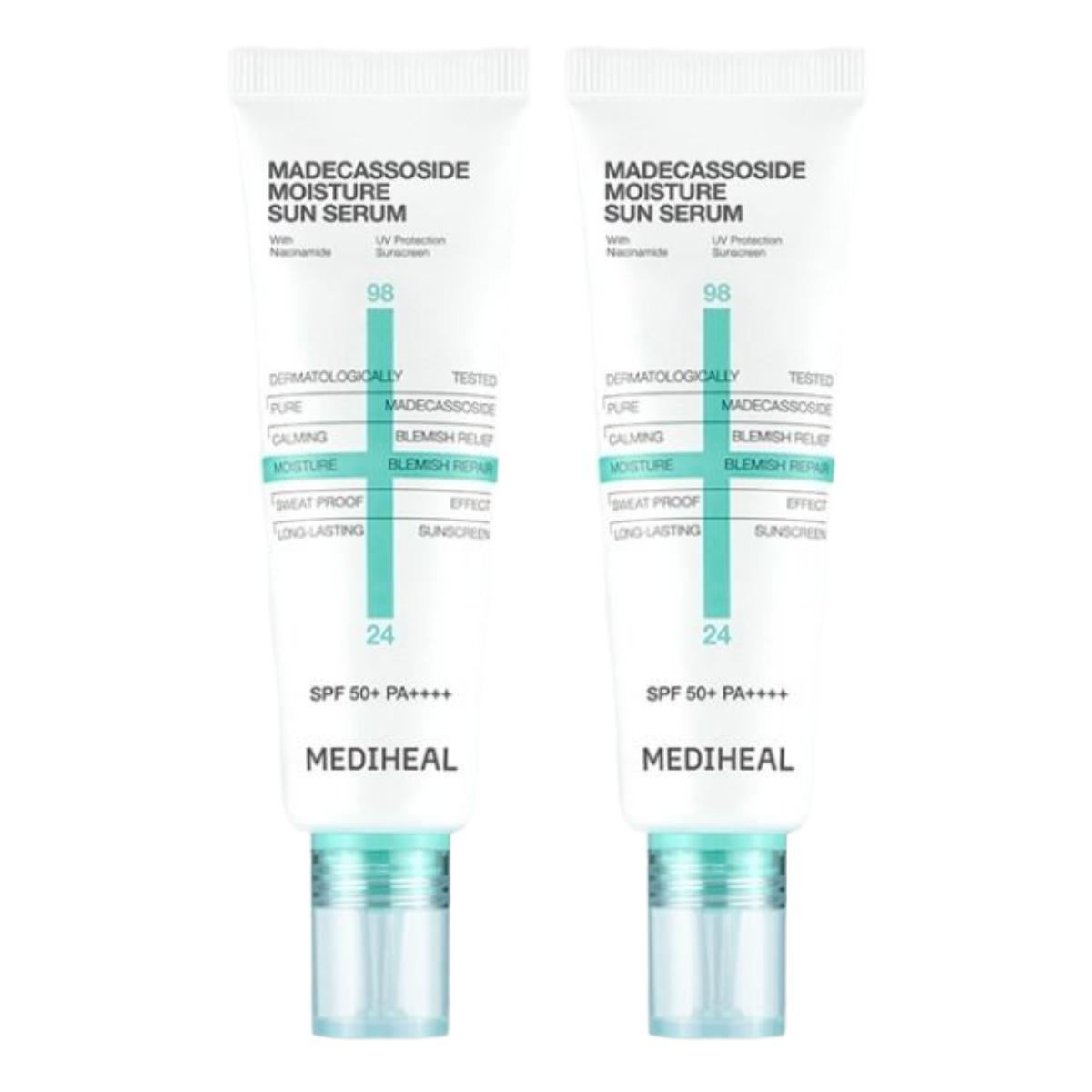 Mediheal Madecassoside Blemish Repair Sun Serum SPF50+ PA++++ Hydrating Skincare 50ml Dual Pack