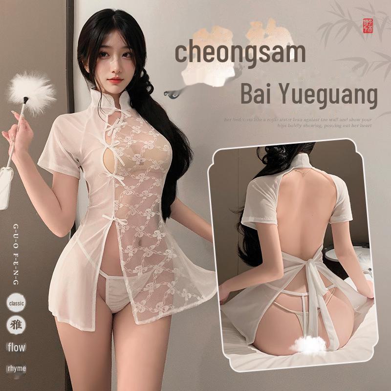 РќРёР¶РЅРµРµ Р±РµР»СЊРµ Feimu Lace Patchwork Sheer Cheongsam - СЃРµРєСЃСѓР°Р»СЊРЅРѕРµ, РІ СЃС‚Р°СЂРёРЅРЅРѕРј СЃС‚РёР»Рµ СЃ РѕС‚РєСЂС‹С‚РѕР№ РіСЂСѓРґСЊСЋ Рё РіРѕР»С‹РјРё СЏРіРѕРґРёС†Р°РјРё (20/РјРµС€РѕРє) One Size