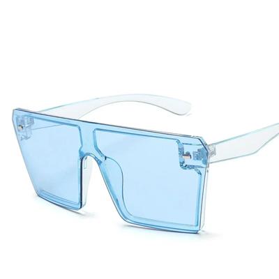 Übergroße quadratische Sonnenbrille Damen Luxus Mode Flat Top Rot Schwarz Klare Gläser Einteilig Herren Gafas Shade