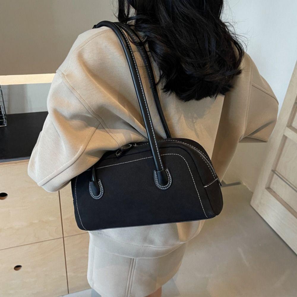 Aesthetic Faux Suede Bag Retro Single Shoulder Bag Fashion Underarm Bag  Winter