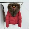 Pinghu Women's Winter Natural Removable Real Fox Hair Hooded Goose Down Jacket Thickened Warm Loose Jacket