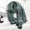 New 190*80cm Artistic Style Striped Cotton Linen Scarf Shawl Men's and Women's Same Style Mori Foulard En Mousseline Scarves