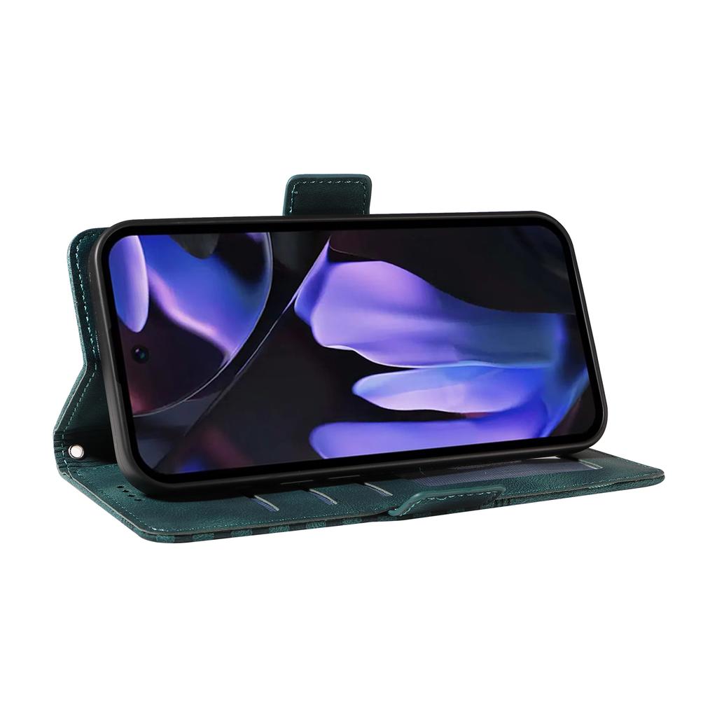 Für Google Pixel 9a Hülle PU Leder Handyhülle Rhombus Sternenmuster Geprägt