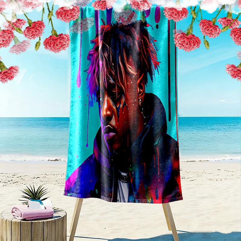 Juice Wrld's Cosmic Legacy beach towel Outdoor camping Beach towel for vacation photos Outdoor pool towel swim Absorbent bath towel printing beach