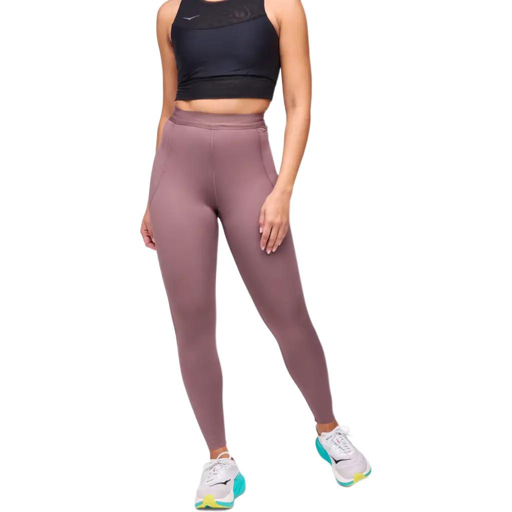 Hoka One One Novafly Run Tight 25" Breathable Slim Fit Mid Rise Sports Pants Women bottoms Smoke-Quartz 1141743-SMK
