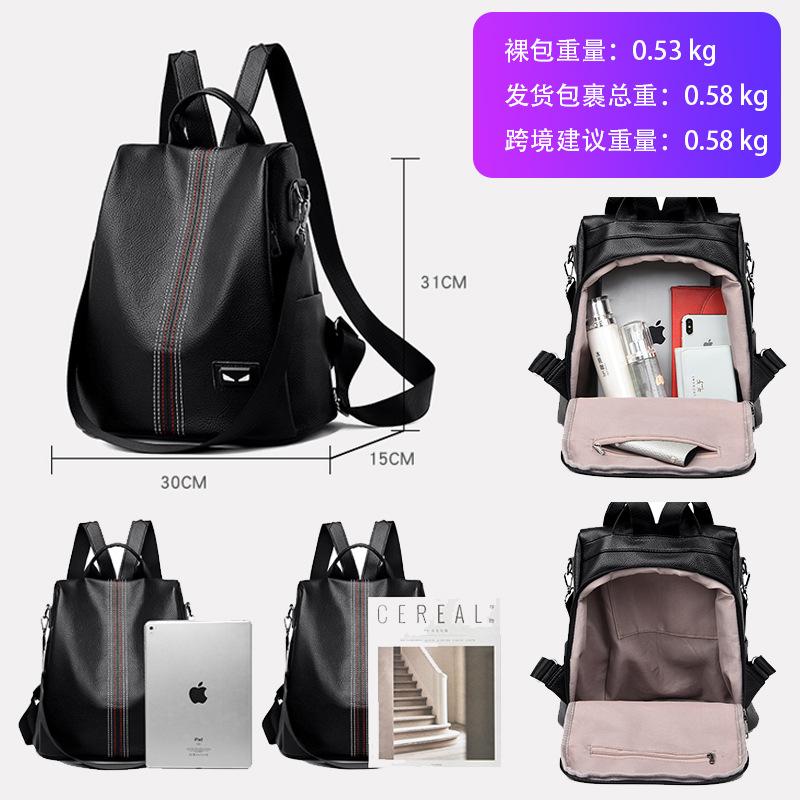 Neuer Mode-Rucksack für Damen, einfacher weicher Leder-Casual-Schulterrucksack für den Arbeitsweg, Geschäftsreise, Mehrzweck-Reisetasche