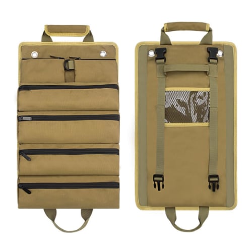 WBLDBB Tool Bag, Multifunctional Roll Tool Bag, 4 Pockets, 1000D Oxford Fabric, Tool Case, Tool Bag, Peg Case, Storage, Fits Tools Up To 32cm Long, Li