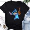 2025 Unisexs Tshirt Cogue Lilo and Stitch Print Unisexs Shortsleeved TshirtShortsleeved Fashionable Casual Large Size
