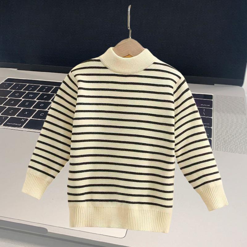 Kids' Thick Plush Knit Sweater - New Winter Round Neck Warm Layer