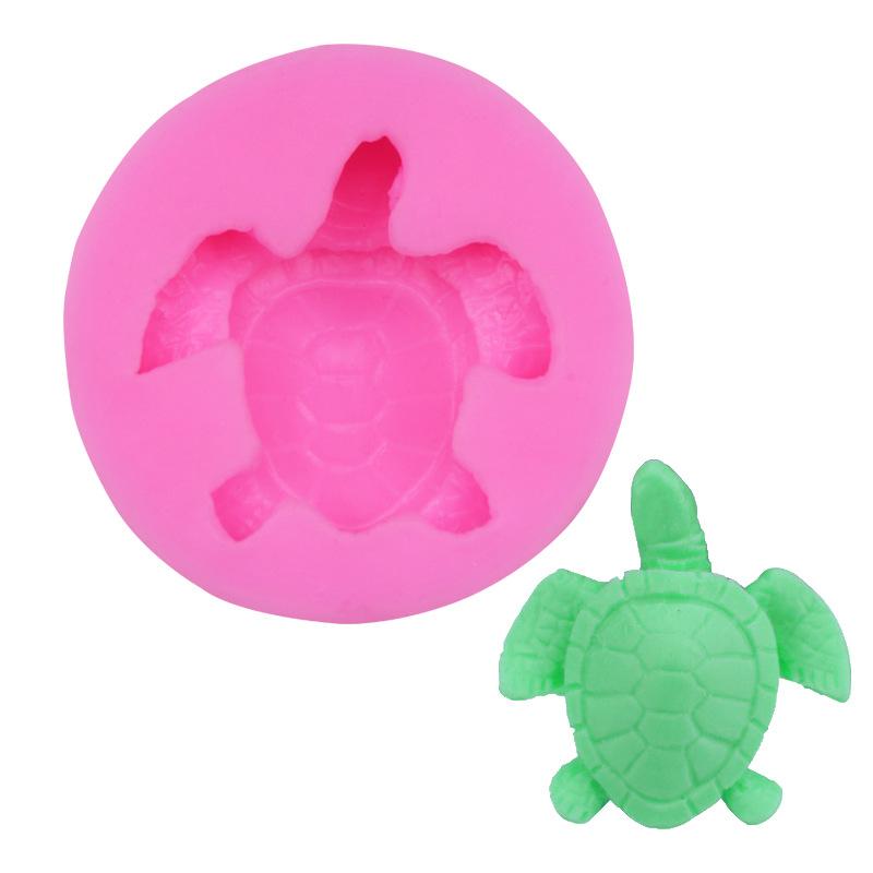 Silicone Fondant Mold Cute Lovely Sea Turtle Shape Ocean Theme Fondant Cake Decoration Gum Paste Chocolate Mould Small Size 1PCS