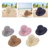 Sun Hat Large with Crocheted Flower Fashionable for Women Ladies Woven Beach Hat for Travel Seaside Holiday Vacation Outdoor