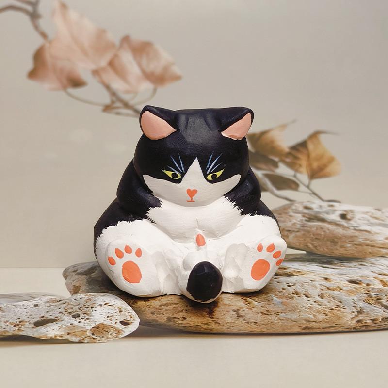 

Wooden Cat Sculpture Modern Art Gift For Birthday And Holiday Celebrations чёрный