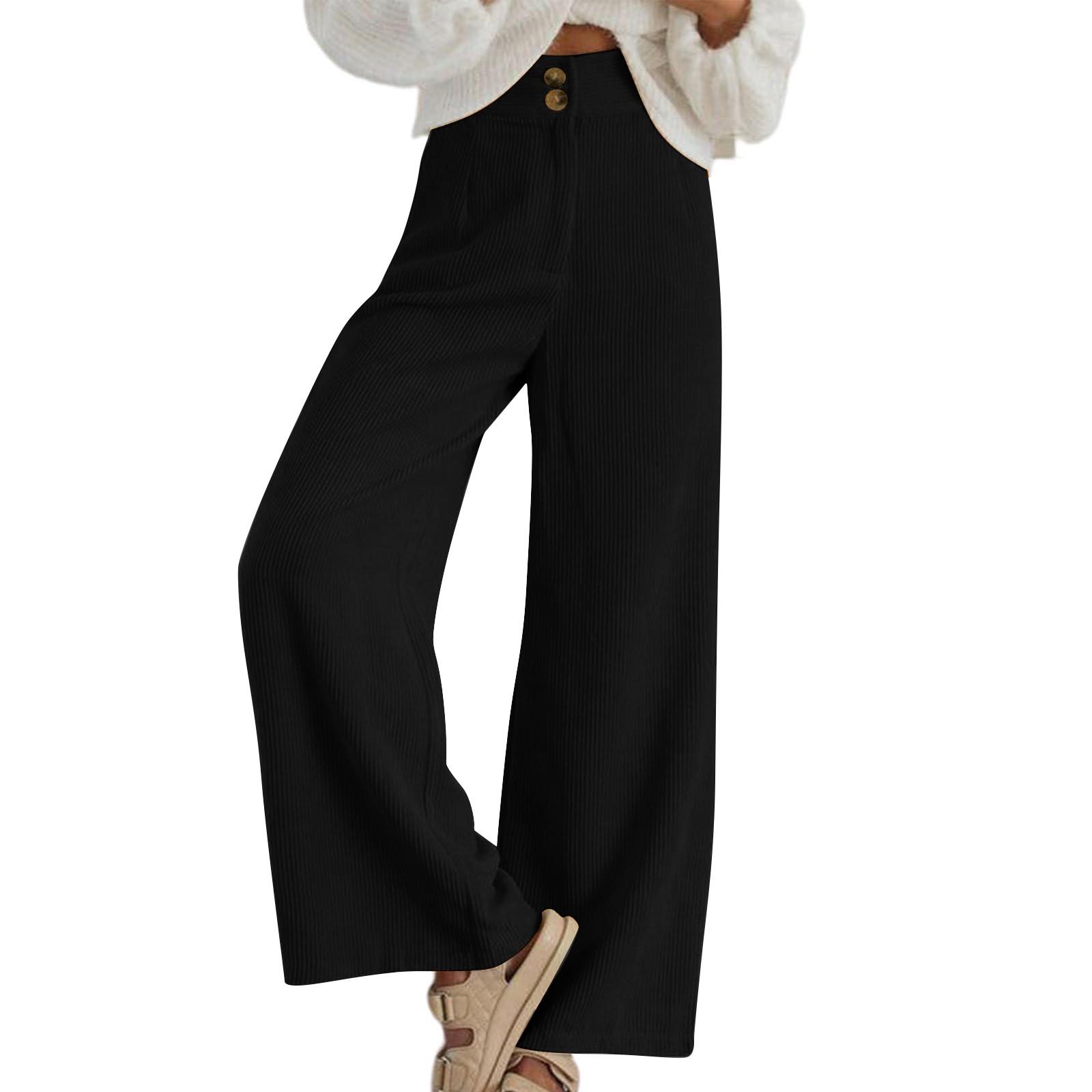 

Women s Corduroy Pants Casual Women s Color Corduroy Loose Straight Pants S чорний