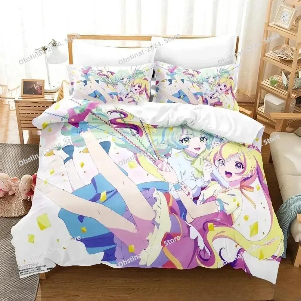 3D Print Anime Aikatsu Bedding Set Printed Bed Set With Pillowcase Bed Duvet Cover Soft Single Double Queen Super King Size