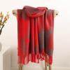 Women's Fall and Winter Faux Cashmere Scarf Thickened Warm Double-sided Two-color Tassel Shawl