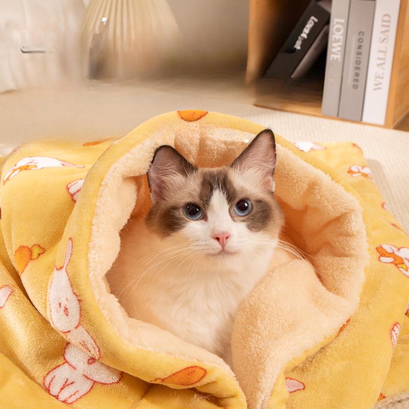 Pet Blanket Cat Blanket Cat Mat Thickened Autumn and Winter Warm Dog Mat Kennel Blanket Kennel Sleeping Mat