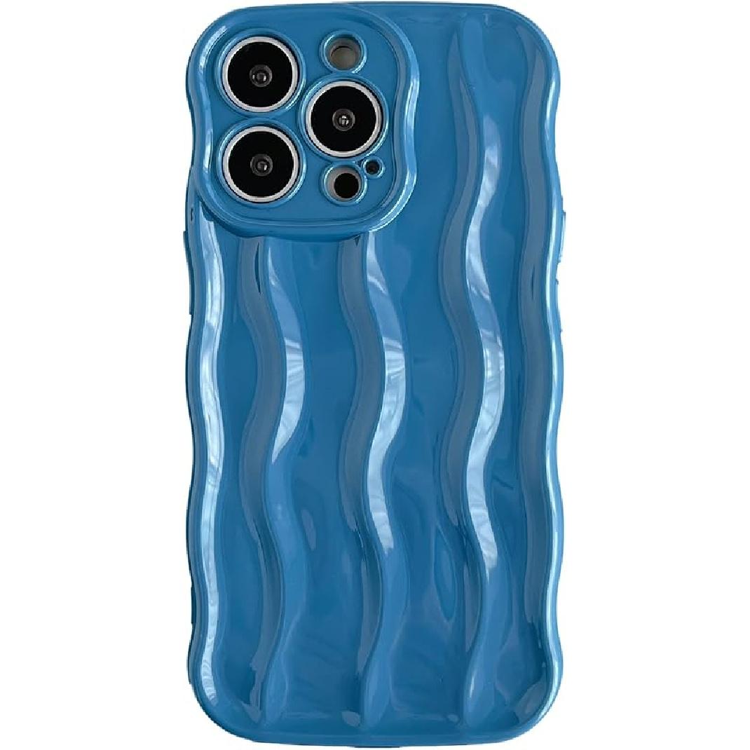 Caseative for iPhone 13 Pro Case,Water Ripple Pattern Curly Wave Frame Soft Phone Case (White)