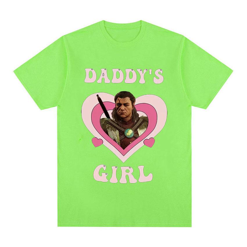 Vintage Halsin Daddy's Girl T Shirt Hot Astarion Bulders Gate 3 Clothes Tee Shirt Unisex Harajuku Aesthetic Short Sleeve T-shirt