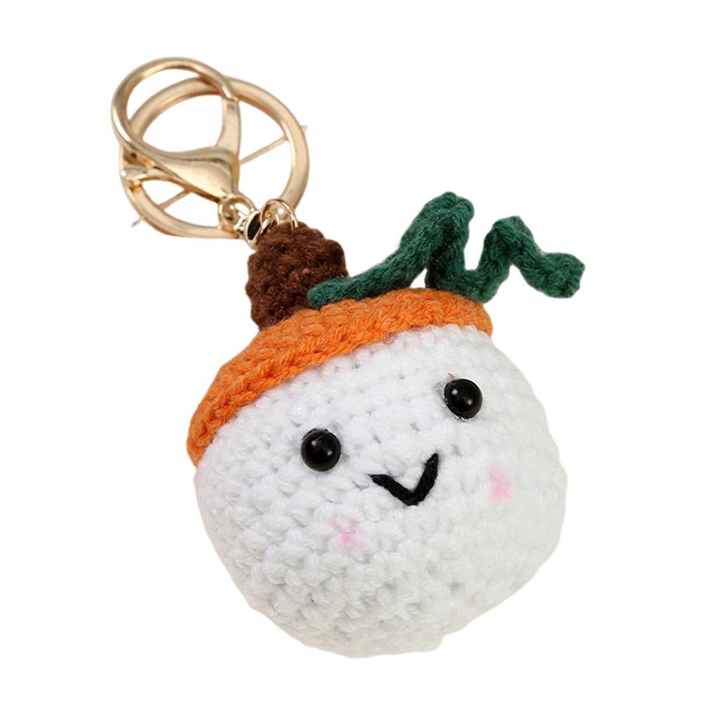 Cartoon Design Crochet Keychain Three-Dimensional Wool Crocheted Handmade Keychain Hand Woven Diy Animal Keychain Women Girls