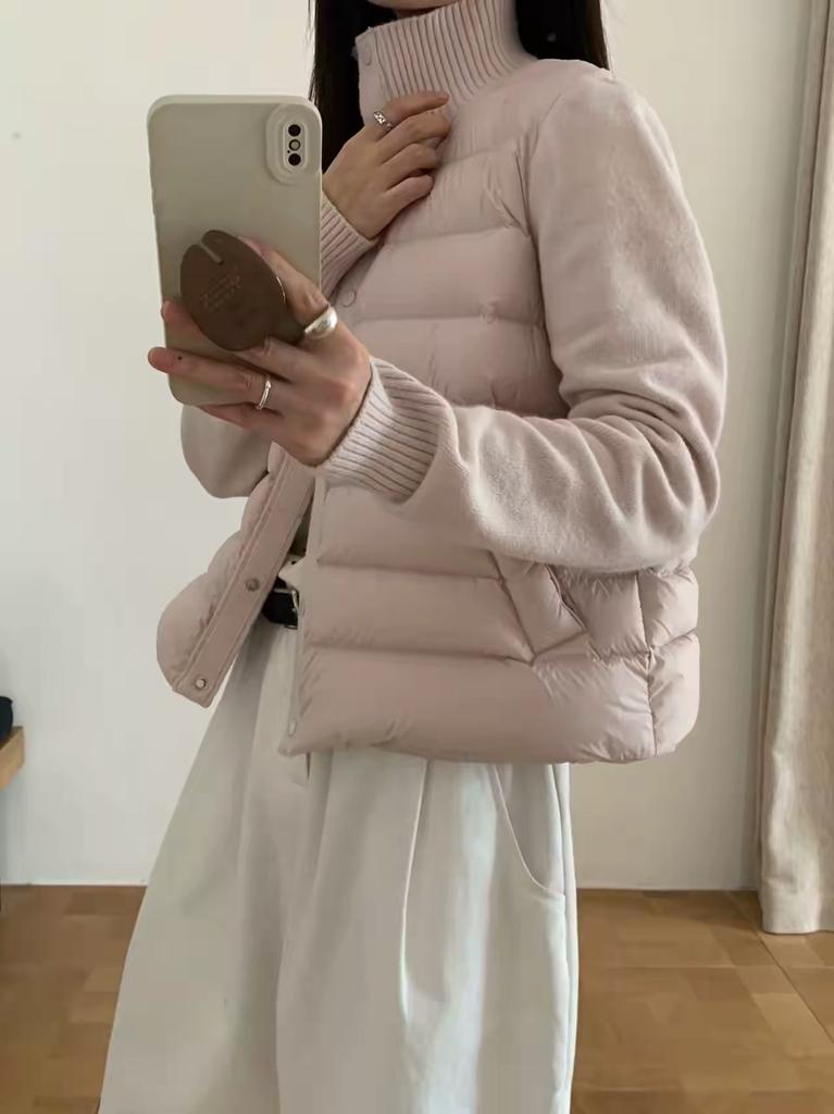 Short ribs down jacket women's winter new stand-up collar windproof and warm small puff jacket popular