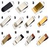 Office Supplies Portable Metal Brass Pen Folder Handmade Leather Stainless Steel Clips Notebook Holder