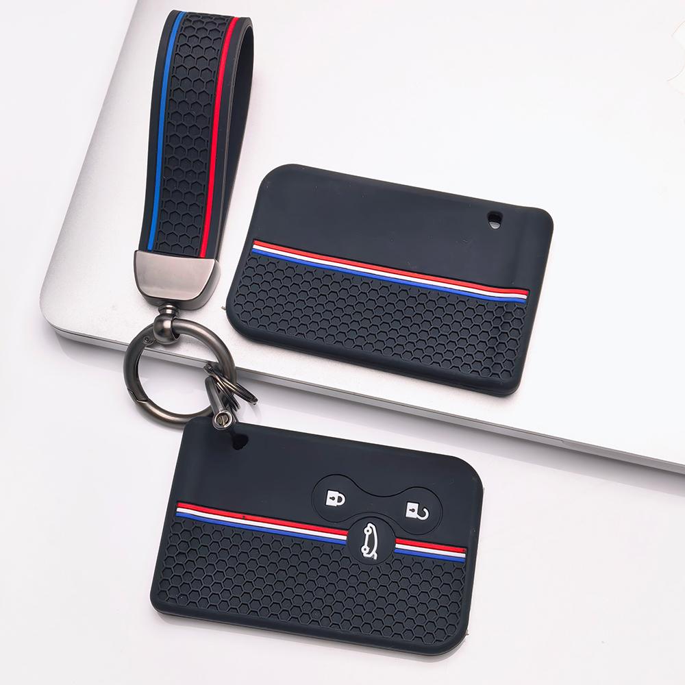 Key Fob Cover for Renault Clio Megane Scenic Modus Kangoo Duster Sandero Captur with Keychain Anti-Scratch Guard Shockproof Protection