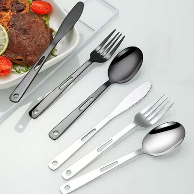 Cutlery Set Stainless Steel Portable Cutlery Dinner Knife Fork Spoon 1 Set With Storage Bag Suitable For Travel Camping Cutlery