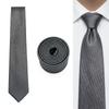 SHLAX&WING Plain Gray Men's Tie and Pocket Square Silk Business Set 147cm