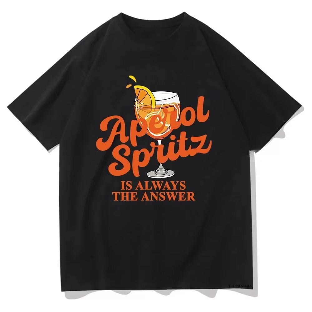 

Vintage Aperol Spritz Is Always The Answer Tshirt 2025 Funny Men/Women Clothing Harajuku Tshirt Unisex Tops Streetwear y2k top 3XL