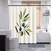 Olive Branch Shower Curtain - 70.8x70.8 Inches, Polyester, Machine Washable, Botanical Theme, Elegant Minimalist Design