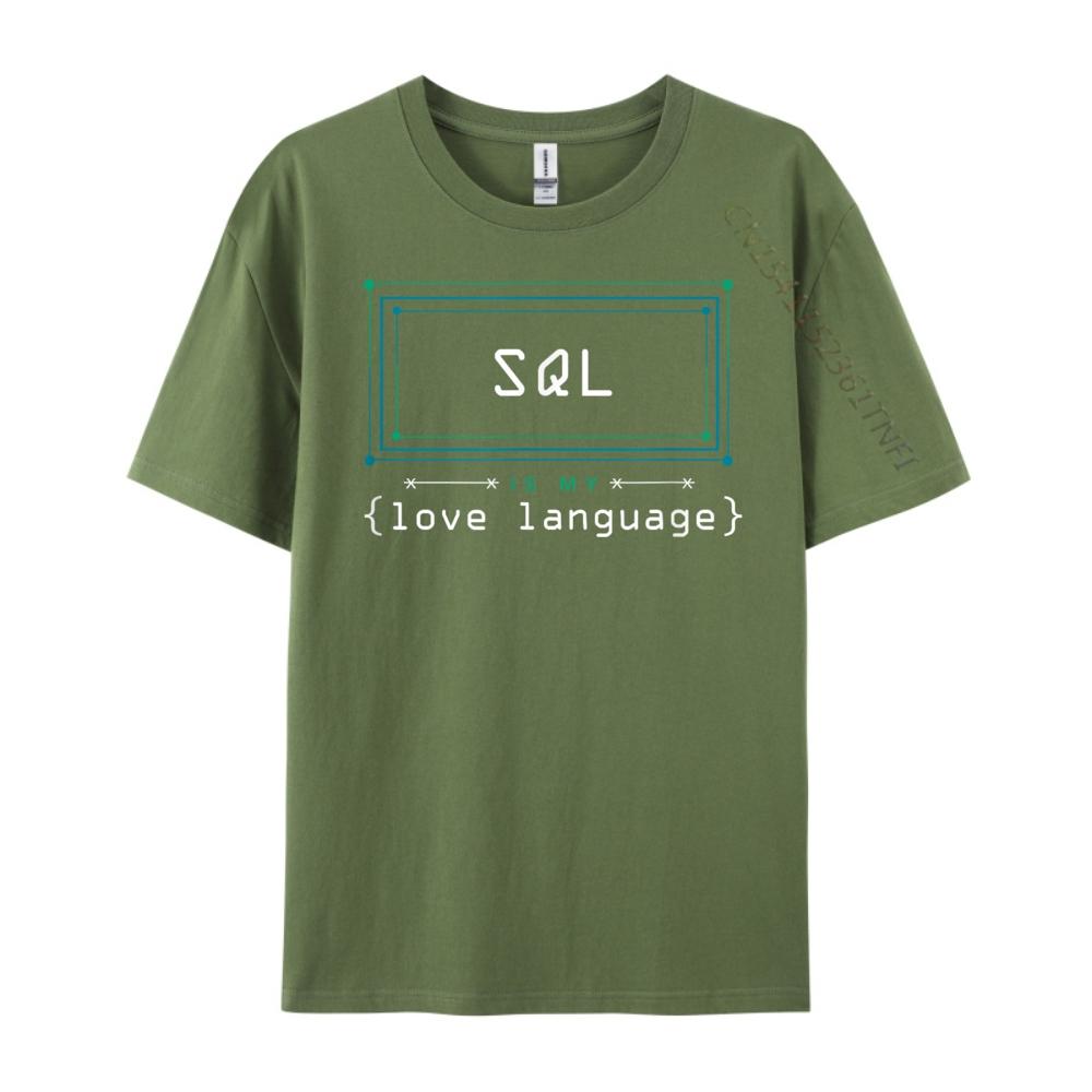 Sql Is My Love Language Programmer Black Graphic Tees Women Short Sleeve Tee