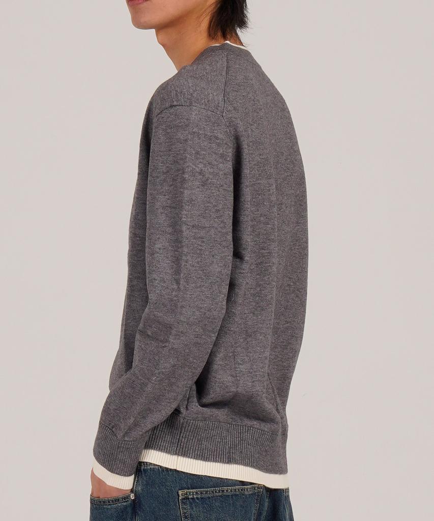Beoteunseoul Wool Blend Layered V-Neck Knit (Gray)