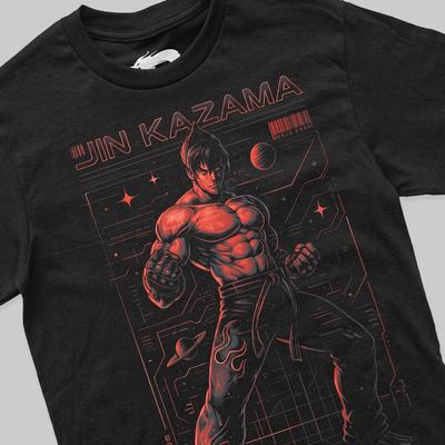 T-Shirt Tekken Motiv Jin Playstation Gaming Gamer Arcade